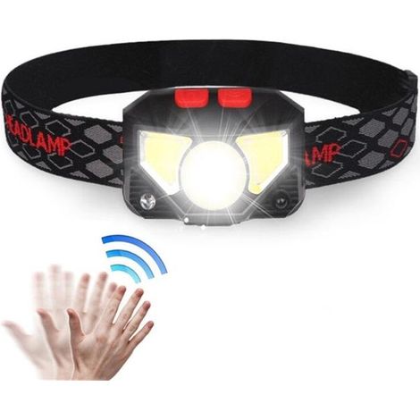 Lampe frontale LED puissante à 8 modes avec détecteur de mouvement, idéale pour le camping et la pêche. (1/5)