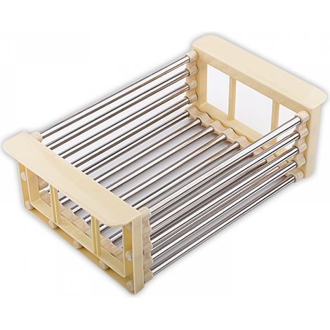 Égouttoir pliable en acier inoxydable, panier d'égouttage télescopique avec accoudoir réglable, panier d'égouttage de cuisine-AquaForge (1/5)
