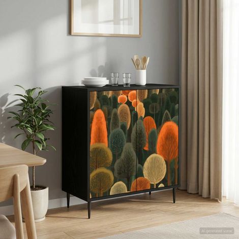vidaXL Buffet ZAANDAM Chêne noir 69 x 33 x 76 cm Bois d'ingénierie (1/5)