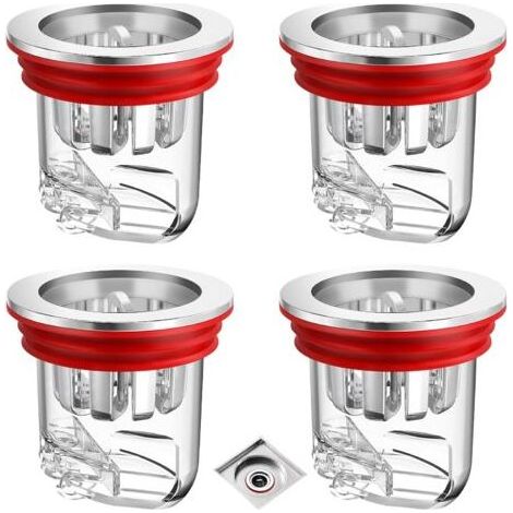 4 Pièces Clapet Anti Odeur, Transparent Anti-Odeur Drain de Sol Douche pour Machine à Laver, Trous de Drainage, Salles de Bains et Cuisines (1/5)