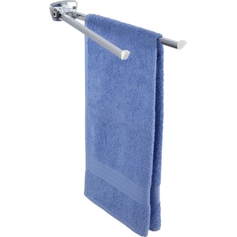 WENKO Portasciugamani da parete per bagno, con 2 barre, modello Basic Square, in acciaio inossidabile, 8x5,5x42 cm, lucido (1/5)