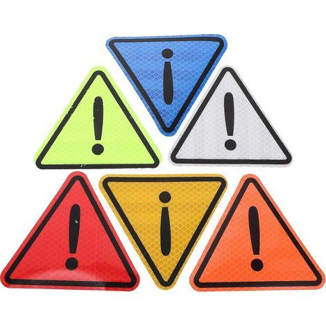 1 jeu d'autocollants réfléchissants de sécurité pour voiture - Panneaux de danger triangulaires-11.00X11.00X0.10CM (1/3)