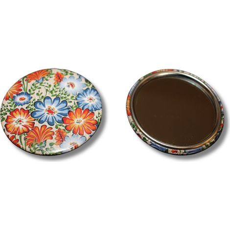Specchio popolare Opole, fiori beige (1/2)