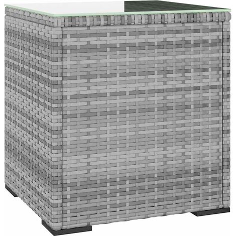 Maison Exclusive - Mesa auxiliar ratán sintético gris 40x37x40,5