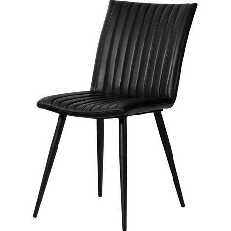 Stuhl Echtleder 45x62x88 schwarz IRON LABEL 25 (1/4)
