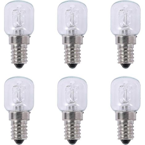 6 ampoules halogènes E14 haute température 500, 25 W, pour four à bulles, 250 V, quartz. (1/5)