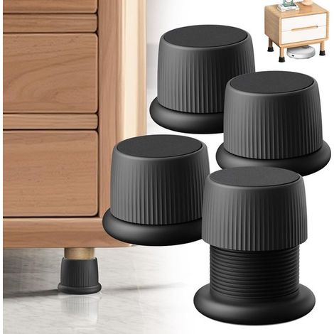 4 piedini per mobili Materassi regolabili in altezza (40-65 mm) Piedini per telaio letto con filettatura Stabilizzatore per testiera a parete Testiera antiscivolo (1/5)