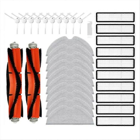 Seitenbürste und Mittelbürste mit Wischmopp und Filter, Ersatzteile für Saugroboter, komplettes Wartungsset (1/5)
