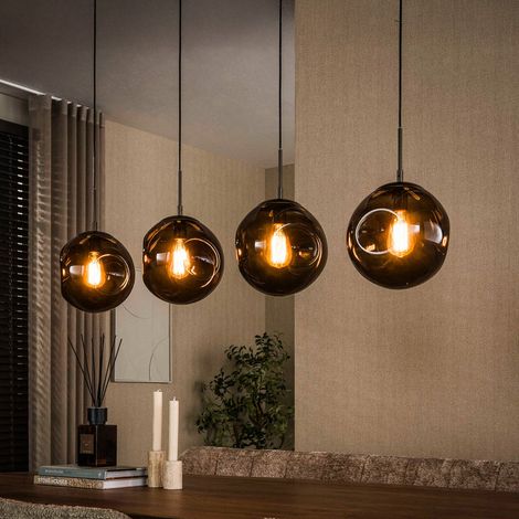 [NEUWERTIG] B-Ware Hängeleuchte Stellar LED Pendelleuchte dimmbar 4-flammig braun 130cm E27 IP20 (1/2)