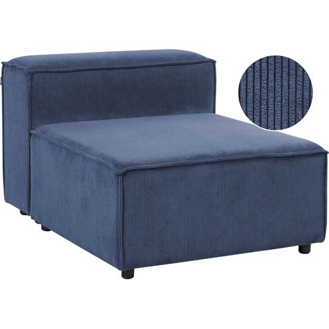 1 Seat Section Dark Blue Corduroy Upholstered Modular Sofa Element Chair Seat Black Legs Modern Style ARDAL (1/5)
