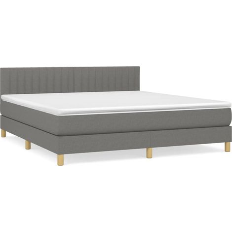 Maison Exclusive - Giroletto a Molle con Materasso Grigio Scuro 160x200 cm Tessuto
