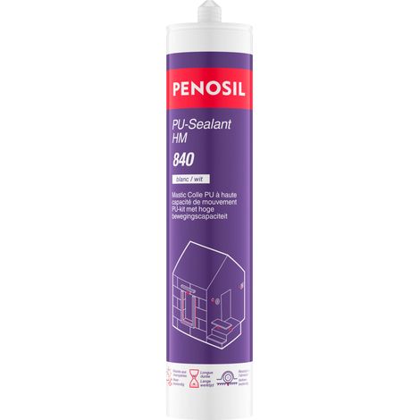 Mastic colle durcissant à l'humidité polyuréthane PU Sealant 40-FC – GRIS – 300ml - PENOSIL HM 840