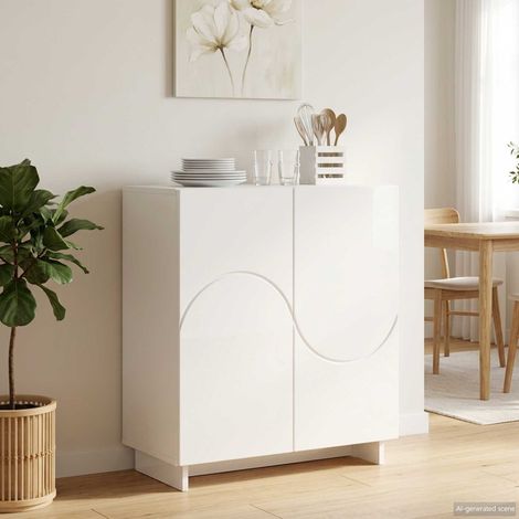 vidaXL Aparador Blanco Brillante 67 x 34,5 x 75 cm (1/5)