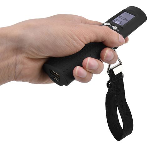 Balance à bagages numérique 3 en 1 (50 kg/110 lbs) avec lampe torche, fonction batterie externe et écran LCD pour les voyages. (1/5)
