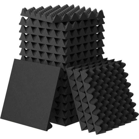 Lot de 12 panneaux acoustiques autocollants 30 x 30 x 3 cm, panneaux muraux haute densité pour isolation phonique efficace (1/5)