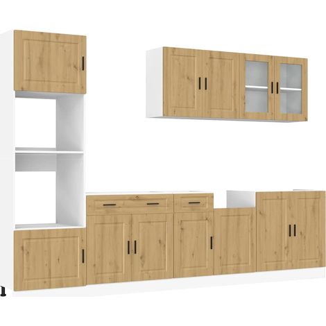 Maison Exclusive - Set Mobili da Cucina 7 pz Kalmar Rovere Artigianale Truciolato (1/5)