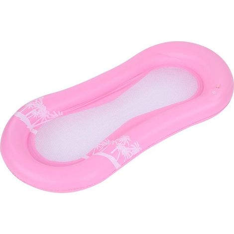 Matelas Flottant Aquatique Gonflable pour Piscine et Lac, Détente en Plein Air, avec Coussin Intégré, Rose- (1/2)