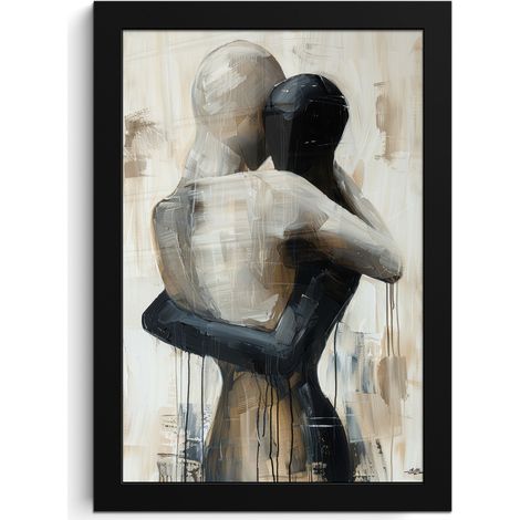 Framed Poster Abstract - Love - Black and white - Modern 20x30 cm (1/5)