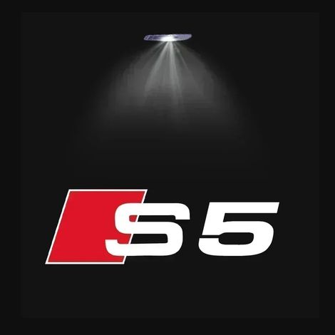 (S5, 2 pièces, convient pour 2 portes) Audi Sline S3 S4 S5 S6 S7 RS Quattro Q7 Q5 Q3 A4 B8 8P A3 A6 C7 A5 A6 A8 Projecteur de logo lumineux de bienvenue à LED pour portières de voiture (1/4)