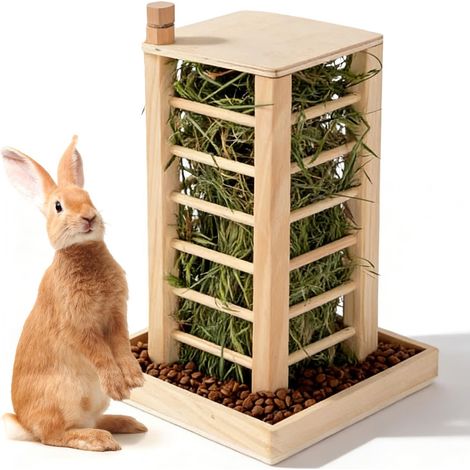 Natural Wood Hay Rack for Guinea Pig 36 x 24 x 24 cm (1/5)