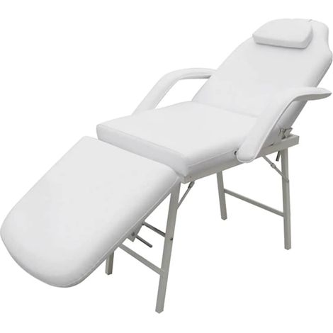 Fauteuil de massage-Chaise de relaxation-Fauteuil Relax pour traitement facial Simili-cuir Blanc 462739 (1/5)