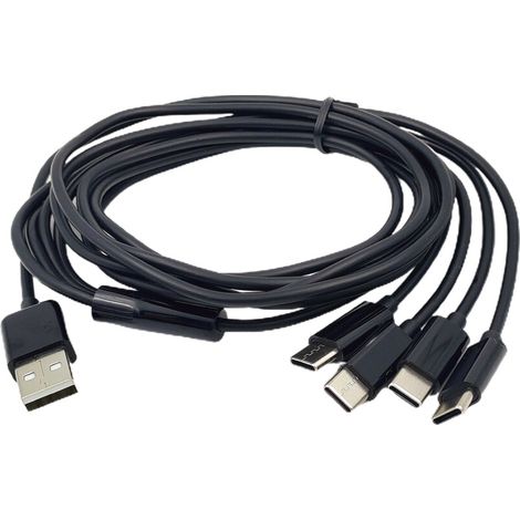 Cable répartiteur USB C universel, cordon de chargement-Noir (1/4)