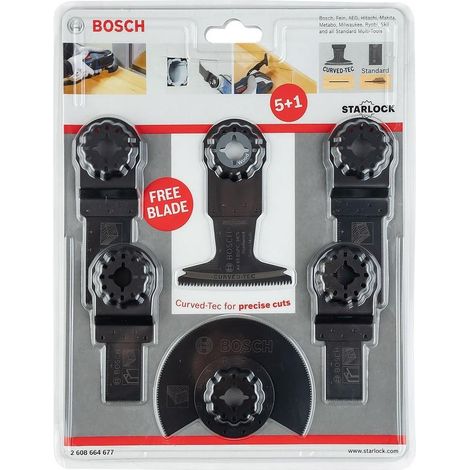 Bosch 2608664677 6 Piece Universal Starlock Multi Tool Blade Set Wood Metal HCS (1/4)