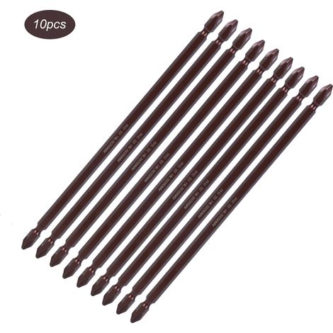 10-teiliges Set doppelseitiger Schraubendreherbits H6.3, magnetische Kreuzschlitzbits, langes Hardware-Werkzeugset (H6.3 x 200MMPH2) (1/5)