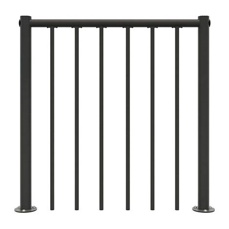 Balustrade escalier extérieur - Acier galvanisé gris et PVC - Longueur 1m - Main-courante en PVC - RE-I-RV-PVC-G-EXT