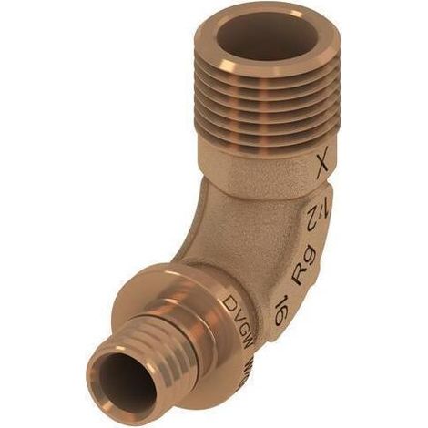 TECEflex Winkelübergangsnippel Rotguss d= 16mmx1/2 AG (1/5)