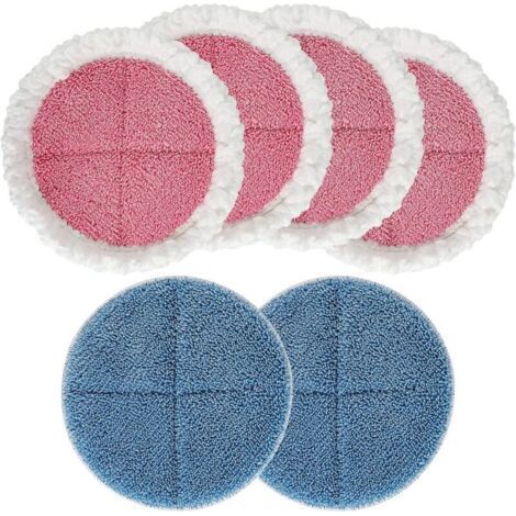 6 microfiber pads 18.5cm For electric mop Washable & reusable (1/5)
