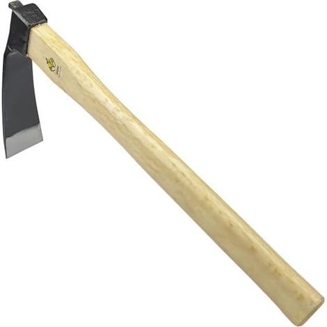 Binette étroite robuste de 35,6 cm, sans soudure, en acier au carbone japonais avec manche en bois de chêne, outil de jardin pour creuser, désherber et planter