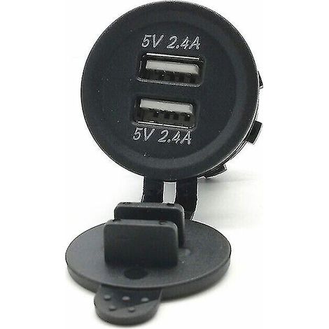 1 x Chargeur de module de prise double USB C-line 12 V pour camping-car, caravane et fourgon aménagé (noir) (1 pièce) (1/5)