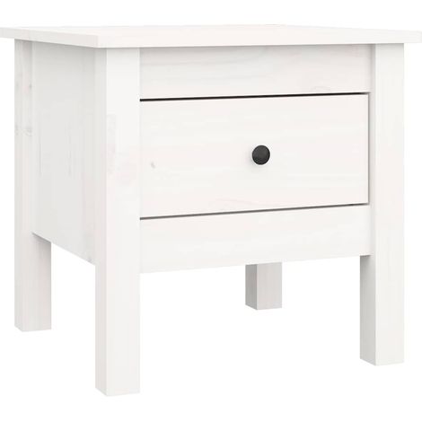 Maison Exclusive - Beistelltisch Weiß 40x40x39 cm Massivholz Kief (1/5)