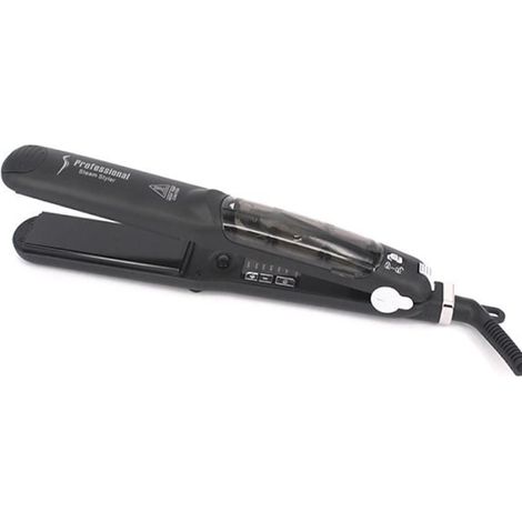 Lisseur cheveux ,Lisseur cheveux vapeur professionnel pour salon de coiffure 55W, Lisseur en organosilicium pour céramique noir (1/3)