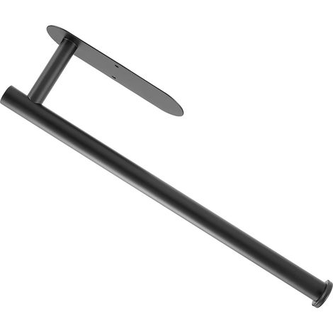 Porte-rouleau de papier essuie-tout en acier inoxydable 304, compact, décoratif, pratique, étanche, pour suspendre les rouleaux de papier essuie-tout, base ovale, allongé, noir (1/5)