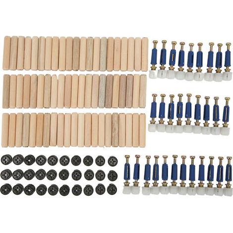 Kit de connexion 3 en 1 pour roue excentrique, écrou et vis renforcés, fixations pour panneaux de meubles et tableaux, roue excentrique de 12 mm (1/5)