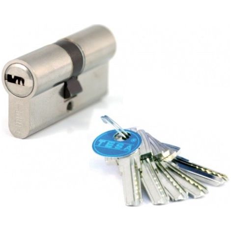 Cilindro de seguridad TESA T60 - Niquelado - 30 x 50 - Variado - 5 llaves - T6553050N
