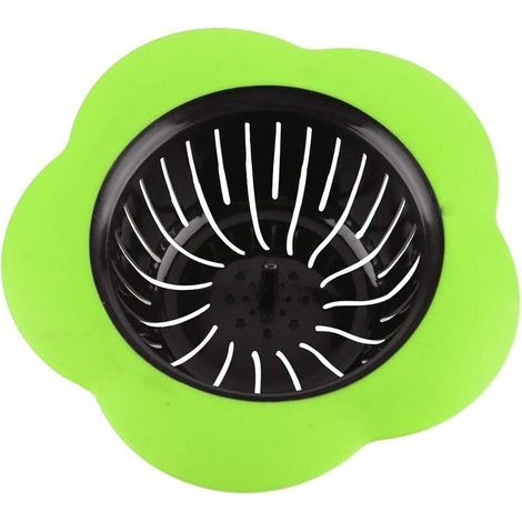 Évier en Plastique Douche Drain Crépine Générique Hair Catcher Panier Filtre pour Cuisine Salle de Bains Drain de Sol Balcon Trou de Drainage Baignoire Lavabo(Vert) (1/5)
