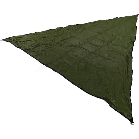 Toile d'ombrage triangulaire extérieure pour piscine, voile de soleil avec revêtement argenté vert (1/5)