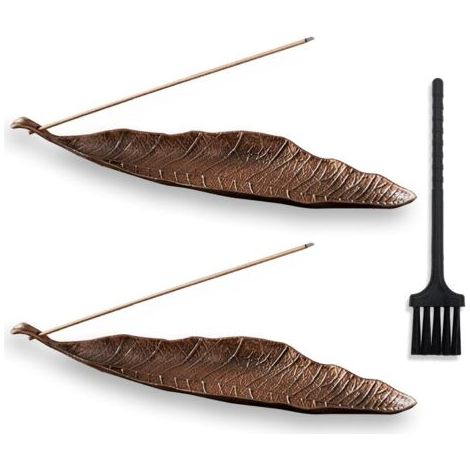 2 Pièces Couleur Cuivre Porte encens Feuilles, Brûleur D'encens Ash Catcher,Cendres Convient pour Les Bâtonnets D'encens, Idéal pour La Méditation Yoga (1/5)