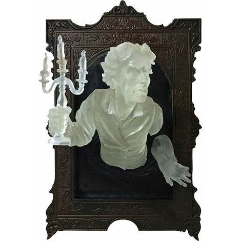Halloween-Geister-Wanddekoration, leuchtende Halloween-Aufkleber, selbstklebende Leucht-Wanddekoration, Geist in einem leuchtenden Spiegel, kreative Flurdekoration (1/3)