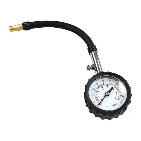 Tyre Pressure Gauge, Tyre Inflating Gauge, Gun Inflating Pressure Gauge, Suitable for Measuring Tyre Pressure for Safer Driving (Black) (1/5)