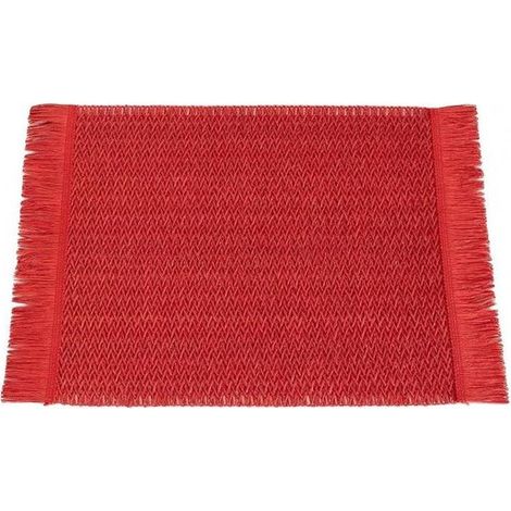 Mantel individual, Mantel individual de papel con flecos, Posavasos, Mantel aislante térmico, Resistente al calor / Plegable, 45 x 30 cm (1/5)