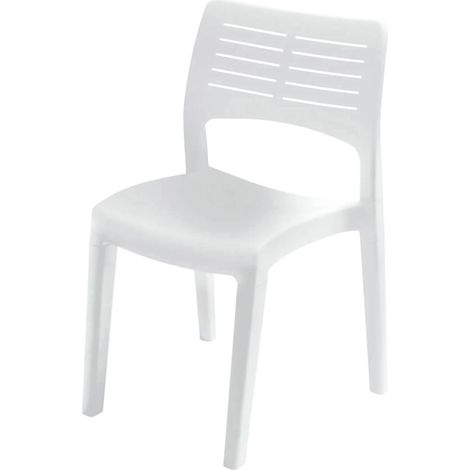 Dmora - Silla de exterior Gaeta, Asiento de jardín, Silla para mesa de comedor, Sillón de exterior, 100% Made in Italy, 50x51h82 Cm, Blanco, con embalaje reforzado
