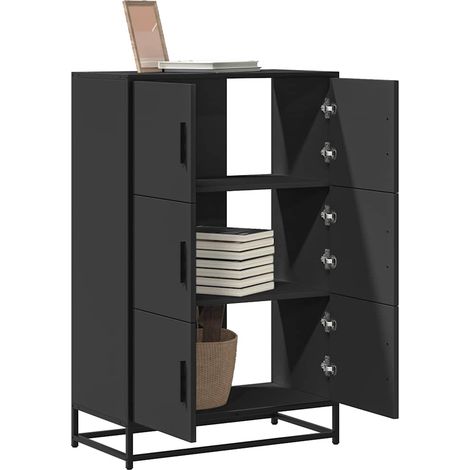 vidaXL Highboard Schwarz 68x35x106,5 cm Holzwerkstoff und Metall (1/5)