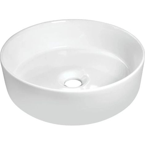 Lavabo d'appoggio rotondo in ceramica bianco 360 mm - Delia
