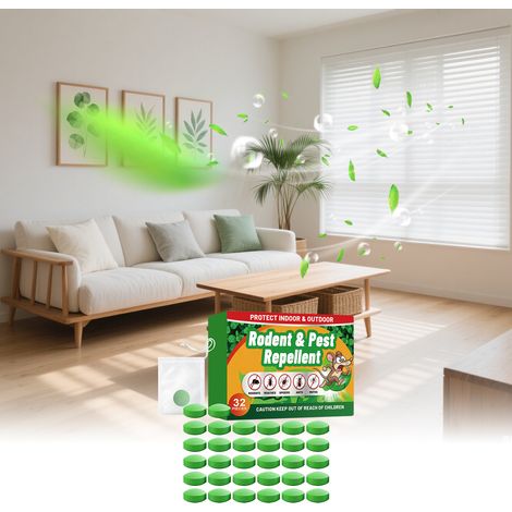 Rat Repellent Pills for Indoor and Outdoor Use – Repel Rats, Prevent Disturbance, Prevent Biting, and Provide Fresh Breeze for Multiple Scenarios – 32 Pieces Rat Repellent Pills + 1 Mesh Bag -- BIEMME (1/5)