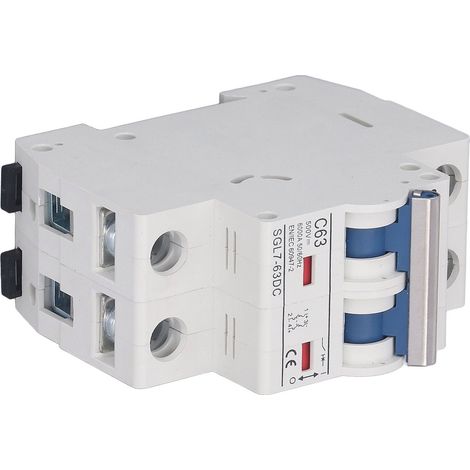 Disjoncteur miniature intelligent bipolaire de type L7, sur rail DIN, adapté aux systèmes photovoltaïques, 500 V CC, 63 A (1/5)