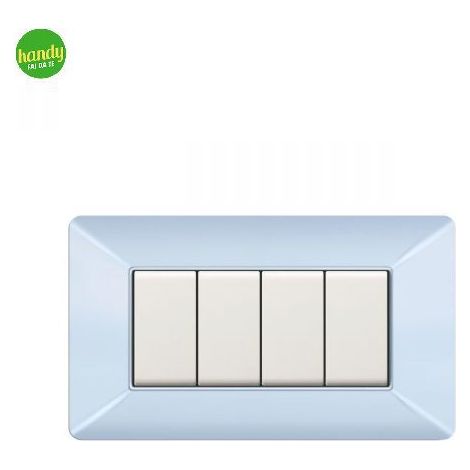 Placca da 4 moduli Easy Elettrocanali in plastica azzurro pastello